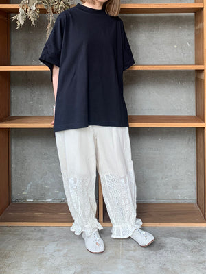 TISSU / クラシック天竺 モックネックドルマンT（クロ）