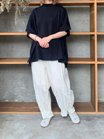 TISSU / クラシック天竺 モックネックドルマンT（クロ）