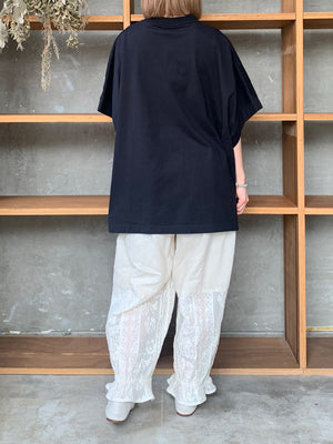 TISSU / クラシック天竺 モックネックドルマンT（クロ）