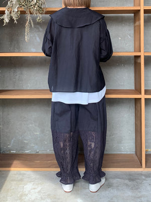 qiri / lasew gather pants (チャコール)