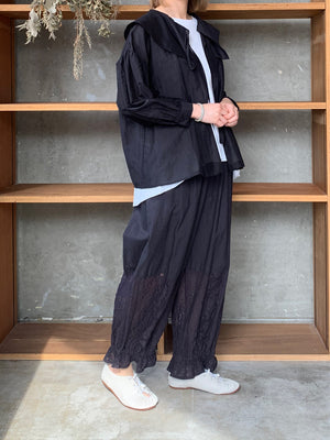 qiri / lasew gather pants (チャコール)