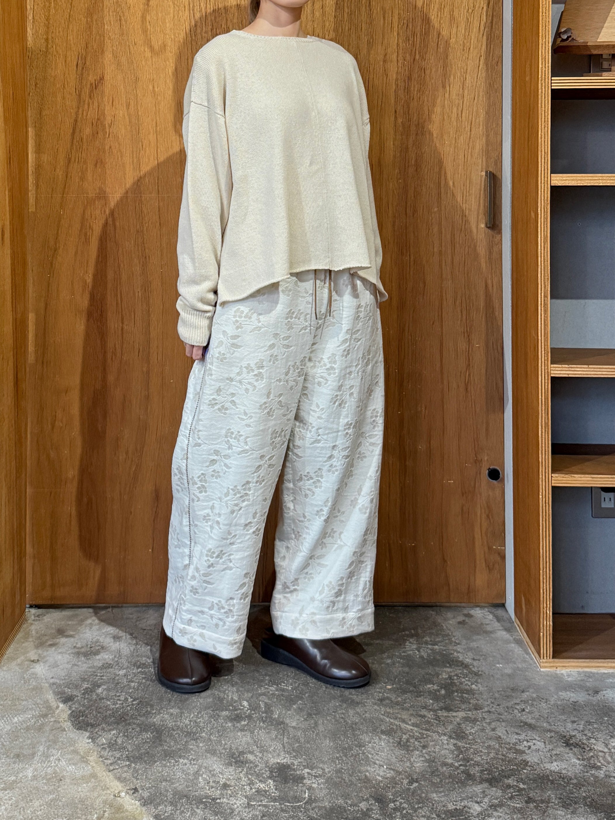qiri / flower tale gather wide pants (キナリ)