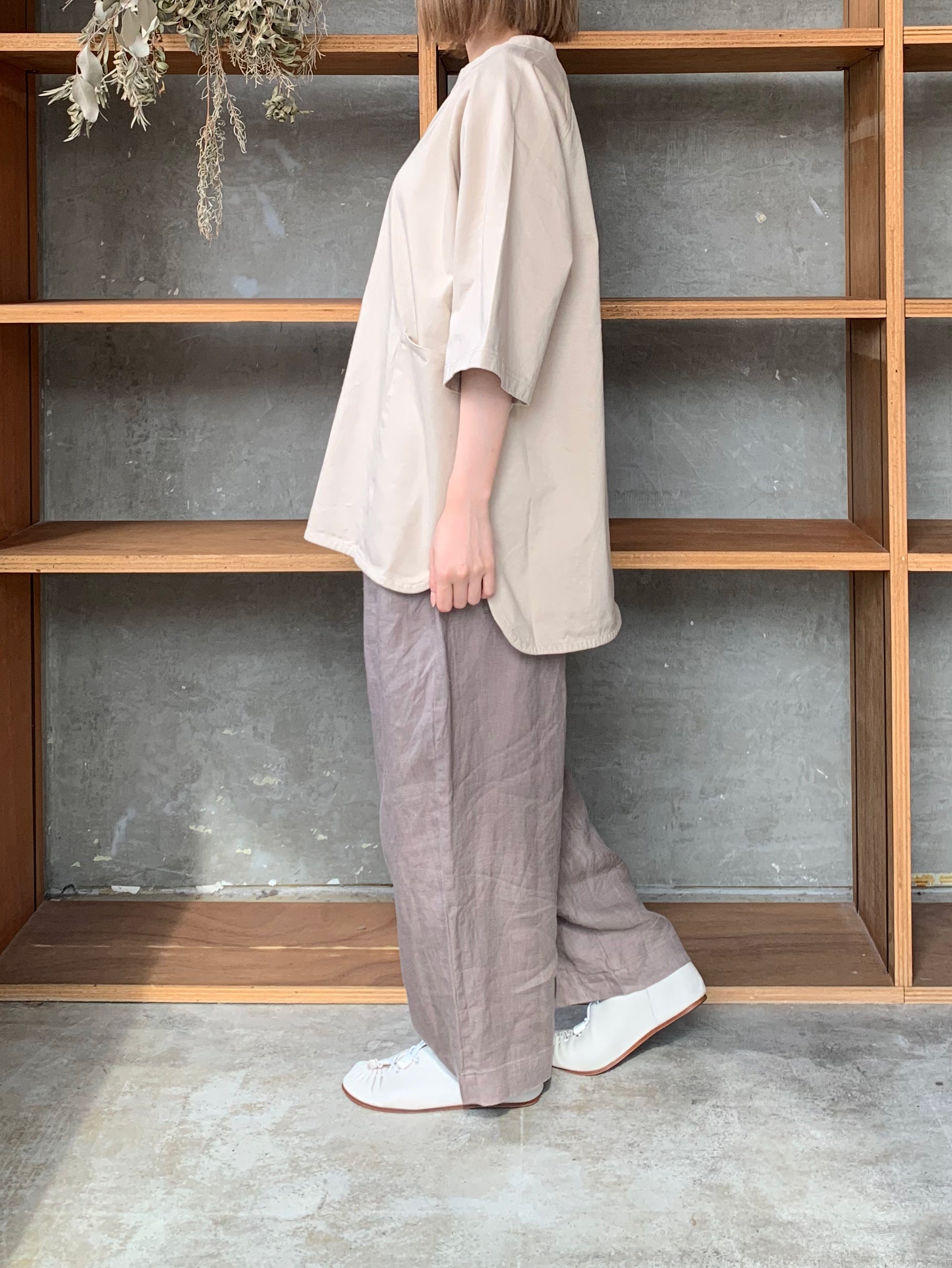TISSU / ヘビープレーティング天竺 ラグランTシャツ（ベージュ）