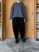 ROBE de PEAU / WOOL GAUZE SHIRT JACKET (GRAY × NAVY BLUE)