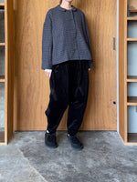 ROBE de PEAU / WOOL GAUZE SHIRT JACKET (GRAY × NAVY BLUE)