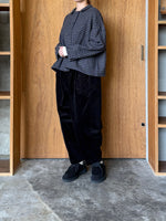 ROBE de PEAU / WOOL GAUZE SHIRT JACKET (GRAY × NAVY BLUE)