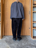 ROBE de PEAU / WOOL GAUZE SHIRT JACKET (GRAY × NAVY BLUE)