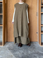Vlas Blomme / Washed Linen Ramie Wool ロングジレ(Olive)