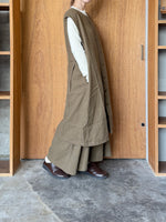 Vlas Blomme / Washed Linen Ramie Wool ロングジレ(Olive)