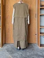 Vlas Blomme / Washed Linen Ramie Wool ロングジレ(Olive)