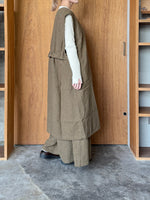 Vlas Blomme / Washed Linen Ramie Wool ロングジレ(Olive)