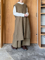 Vlas Blomme / Washed Linen Ramie Wool ロングジレ(Olive)