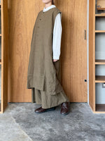 Vlas Blomme / Washed Linen Ramie Wool ロングジレ(Olive)