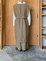 Vlas Blomme / Washed Linen Ramie Wool ロングジレ(Olive)