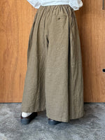 Vlas Blomme / Washed Linen Ramie Wool カーブパンツ(Olive)