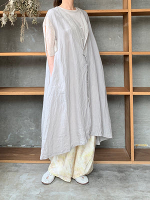 Vlas Blomme / Airy Linen 3wayロングジレ(L.Gray)
