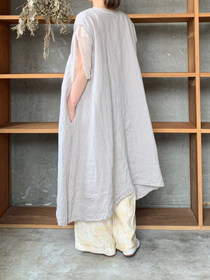Vlas Blomme / Airy Linen 3wayロングジレ(L.Gray)