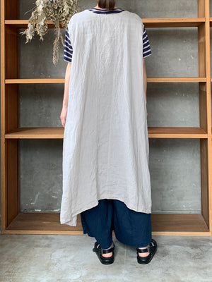 Vlas Blomme / Airy Linen 3wayロングジレ(L.Gray)