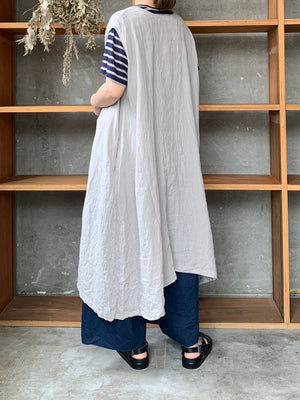 Vlas Blomme / Airy Linen 3wayロングジレ(L.Gray)