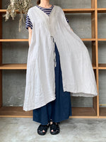 Vlas Blomme / Airy Linen 3wayロングジレ(L.Gray)