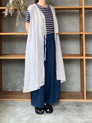 Vlas Blomme / Airy Linen 3wayロングジレ(L.Gray)