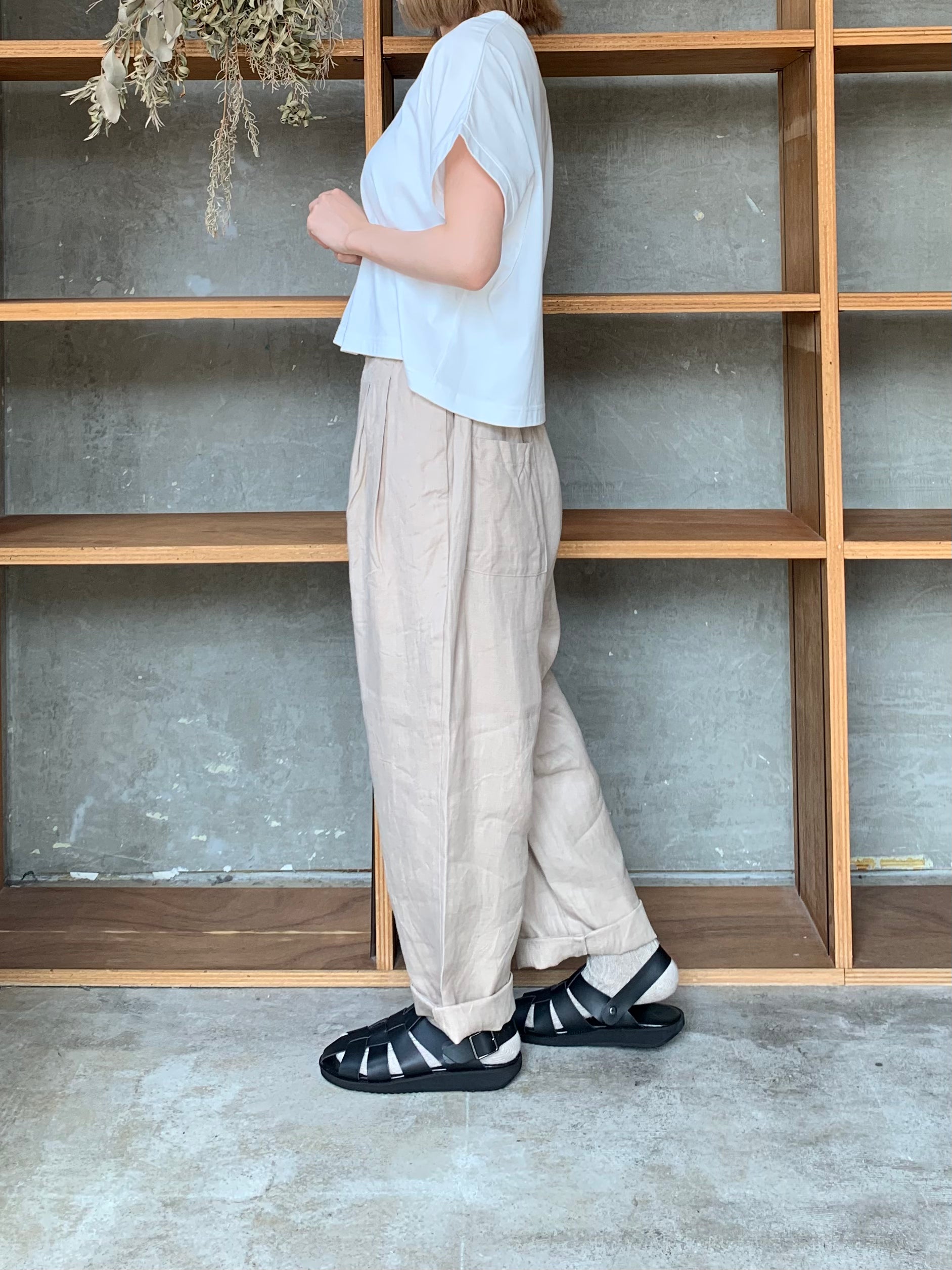 GALERIE TISSU / オーガニックリネンツイル タックイージーPT（ベージュ）