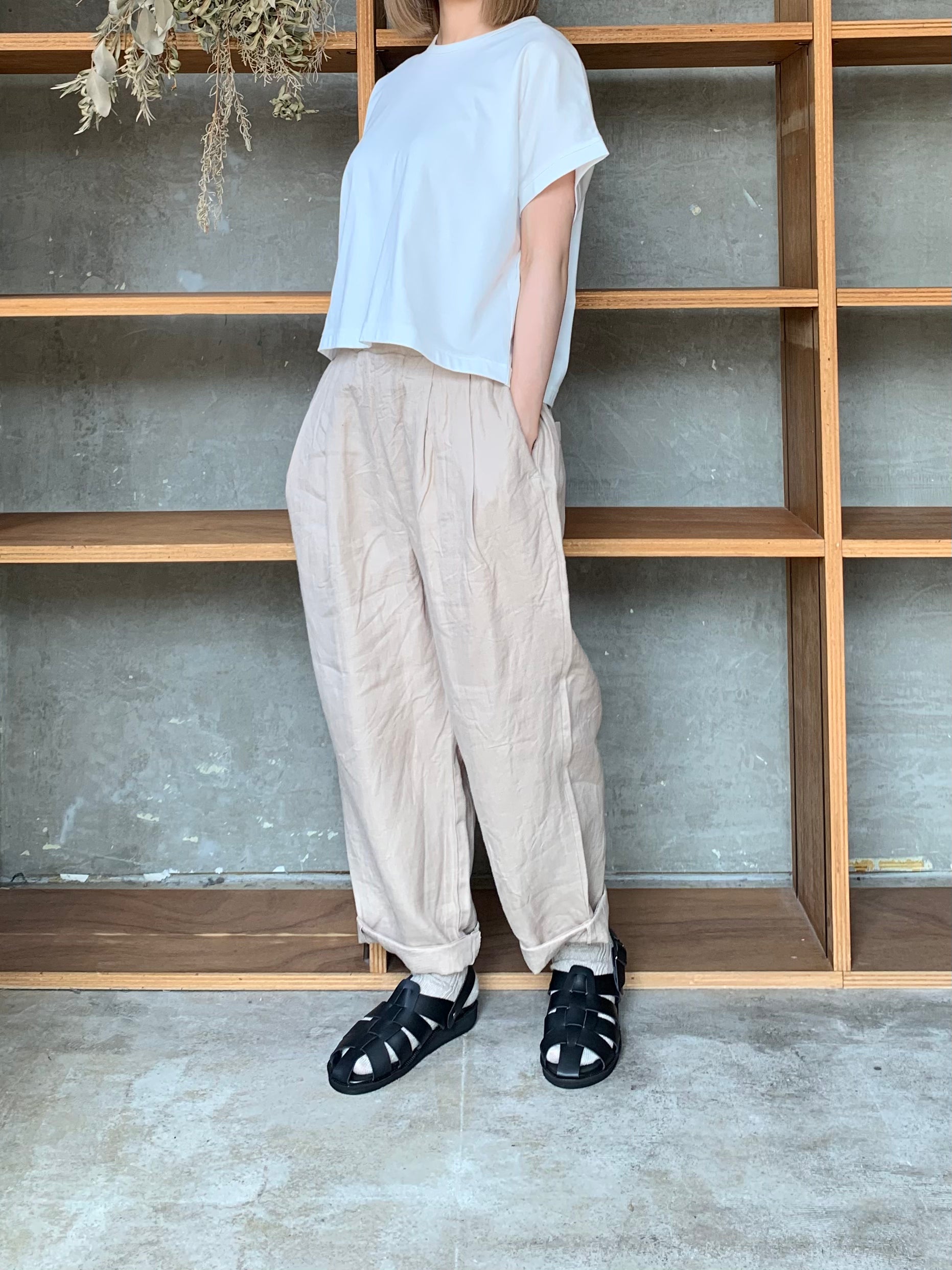 GALERIE TISSU / オーガニックリネンツイル タックイージーPT（ベージュ）