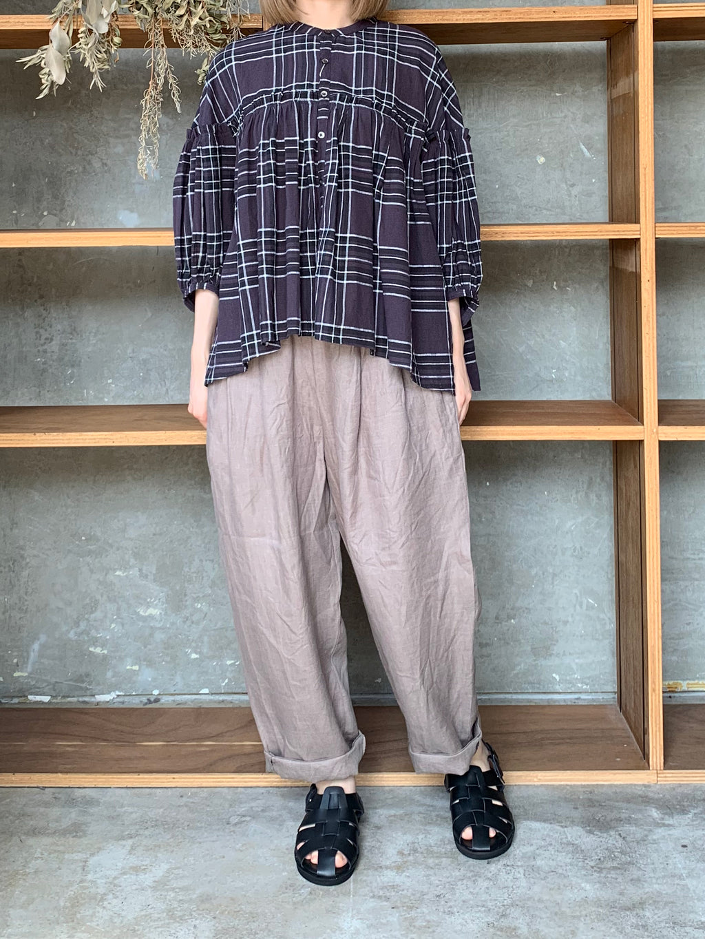 GALERIE TISSU / オーガニックリネンツイル タックイージーPT（モカ）