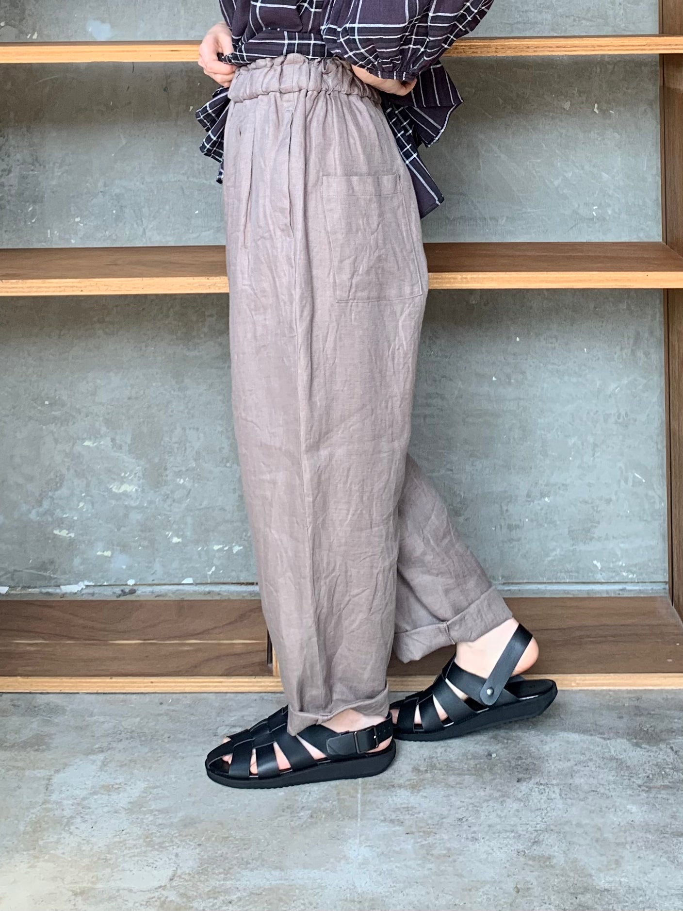 GALERIE TISSU / オーガニックリネンツイル タックイージーPT（モカ）