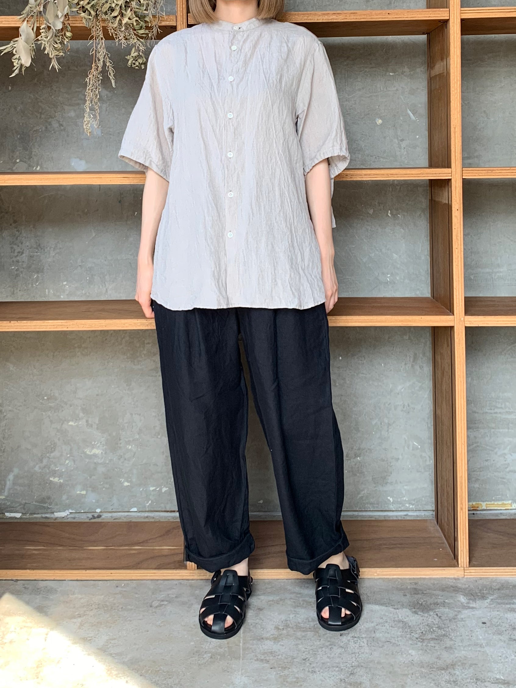 GALERIE TISSU / オーガニックリネンツイル タックイージーPT（クロ）