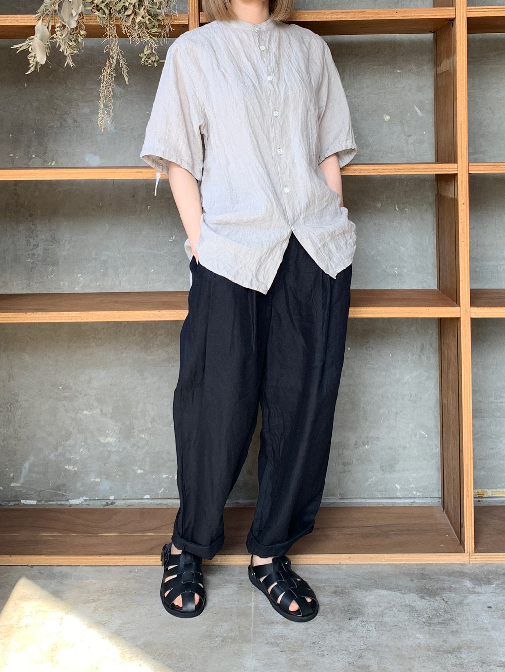 GALERIE TISSU / オーガニックリネンツイル タックイージーPT（クロ）