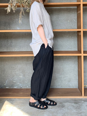 GALERIE TISSU / オーガニックリネンツイル タックイージーPT（クロ）