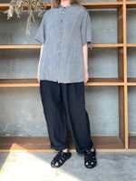 Vlas Blomme / Airy Linen 半袖シャツ（Gray）