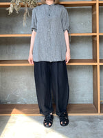 Vlas Blomme / Airy Linen 半袖シャツ（Gray）