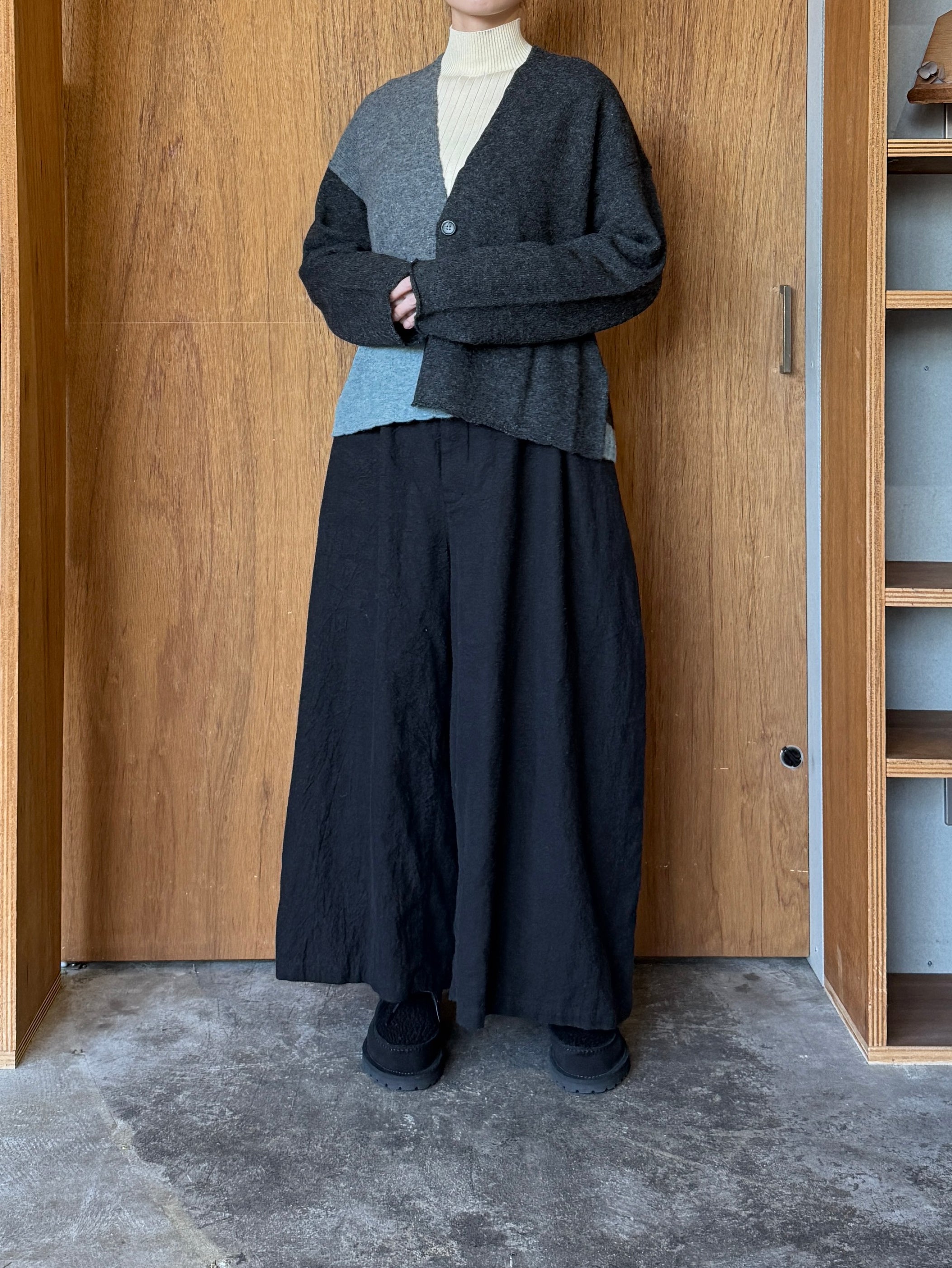 Vlas Blomme / Pure Yak マルチカラー2Wayカーディガン(G.Olive)