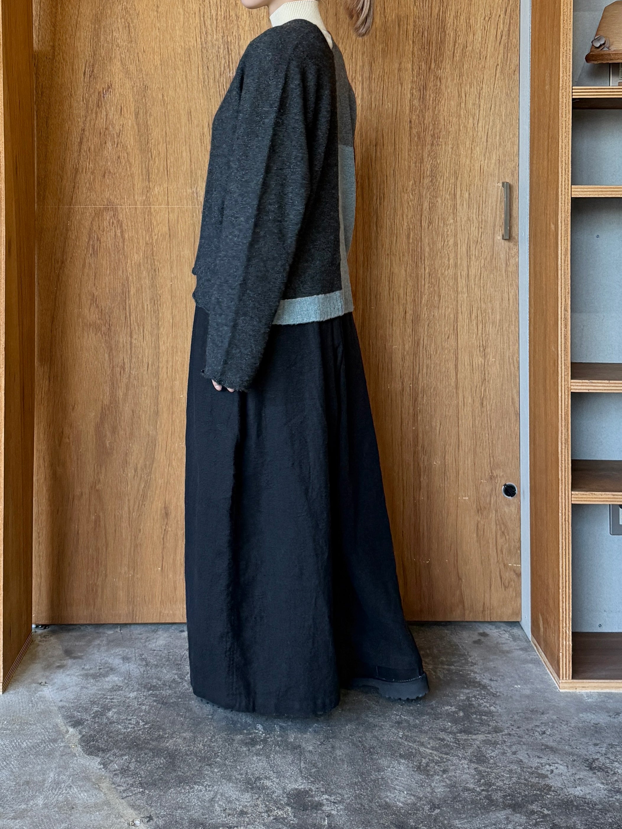 Vlas Blomme / Pure Yak マルチカラー2Wayカーディガン(G.Olive)