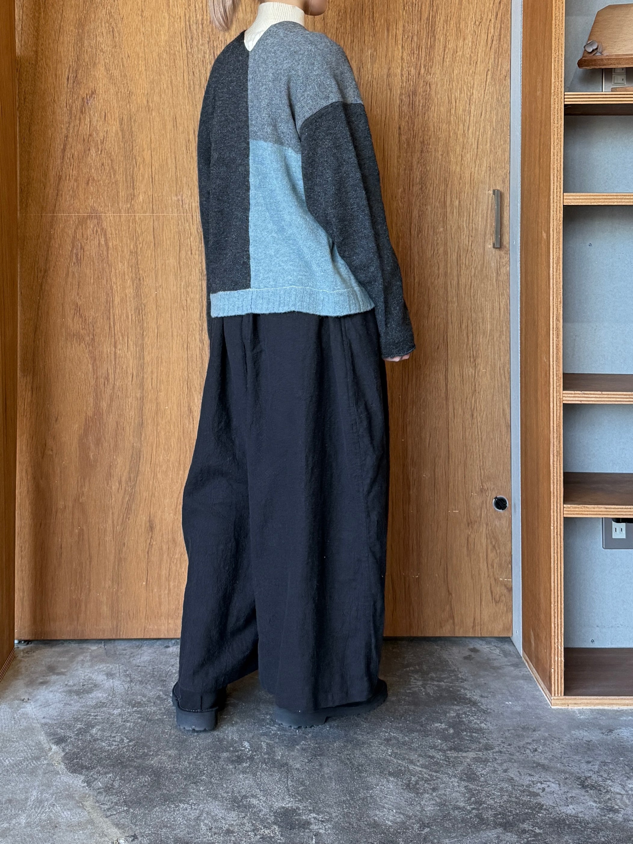 Vlas Blomme / Pure Yak マルチカラー2Wayカーディガン(G.Olive)