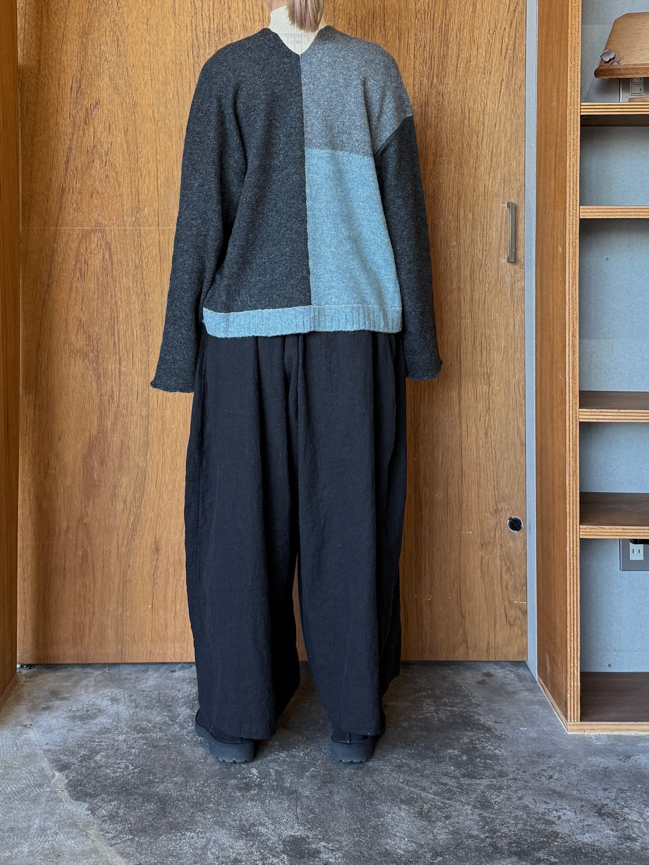 Vlas Blomme / Pure Yak マルチカラー2Wayカーディガン(G.Olive)