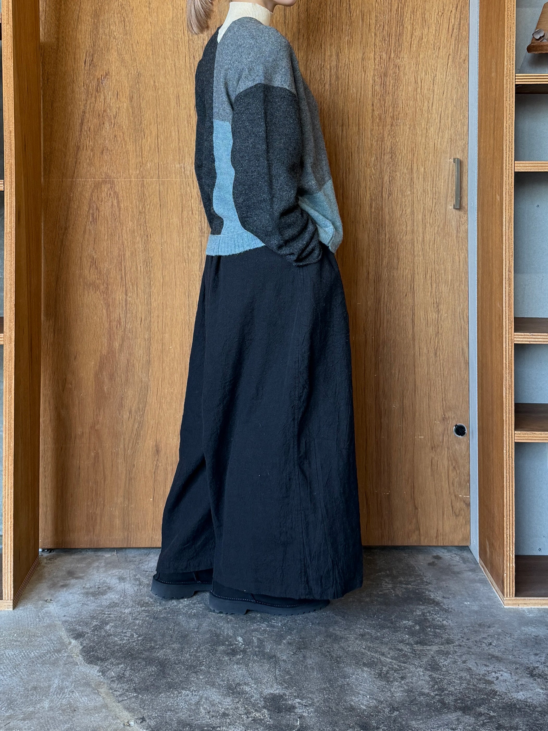 Vlas Blomme / Pure Yak マルチカラー2Wayカーディガン(G.Olive)