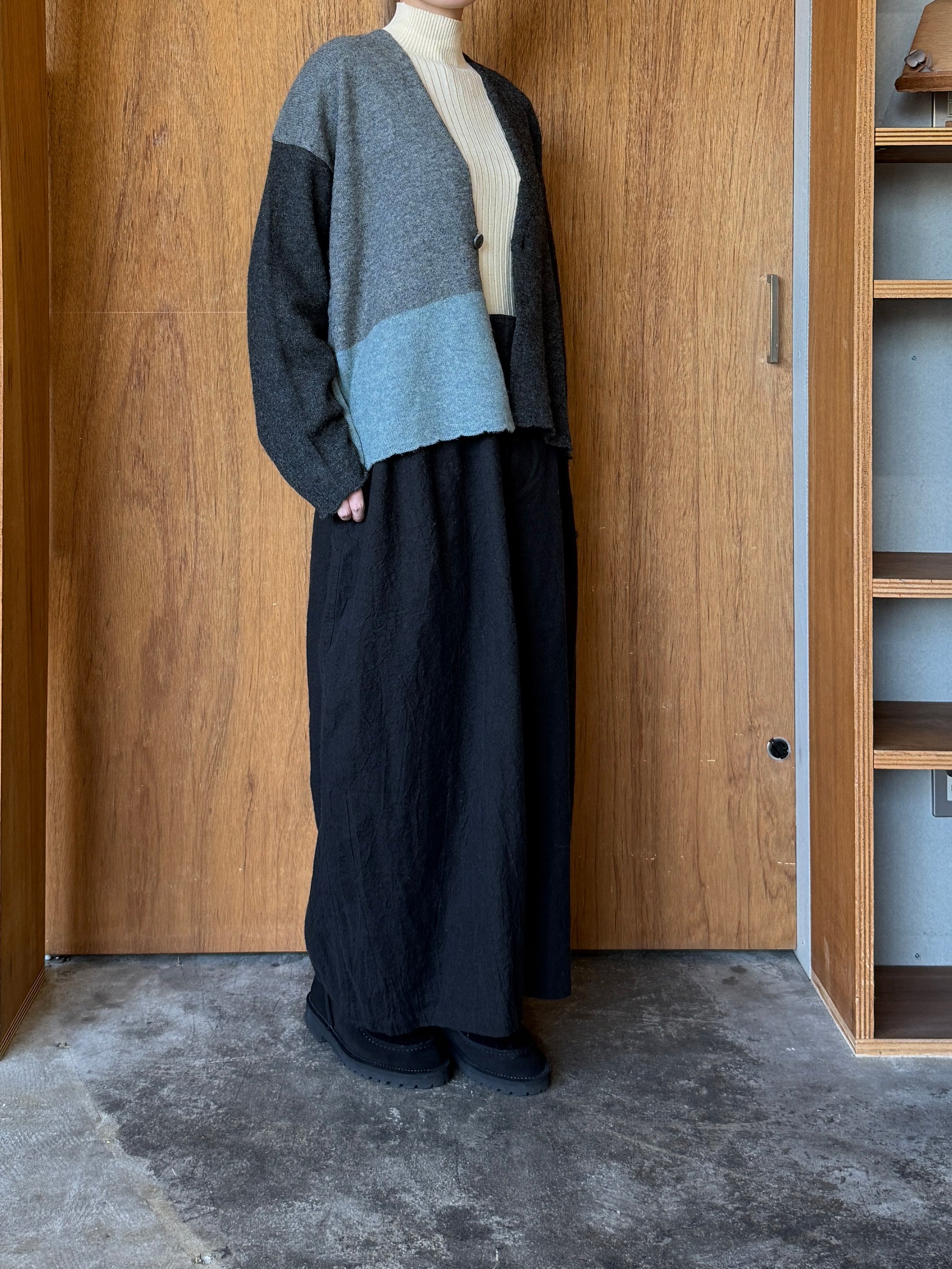 Vlas Blomme / Pure Yak マルチカラー2Wayカーディガン(G.Olive)