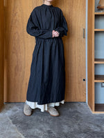 Vlas Blomme / Linen Wool Gauze ドレス(Charcoal)