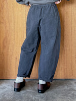 Vlas Blomme / C/L Twill (ムラ染め) ワイドダーツパンツ (D.Navy)