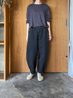 Vlas Blomme / C/L Twill (ムラ染め) ワイドダーツパンツ (D.Navy)