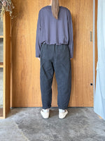 Vlas Blomme / C/L Twill (ムラ染め) ワイドダーツパンツ (D.Navy)