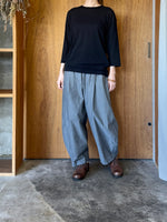 Vlas Blomme / Cotton Sheer フライス 七分袖プルオーバー (D.Black)