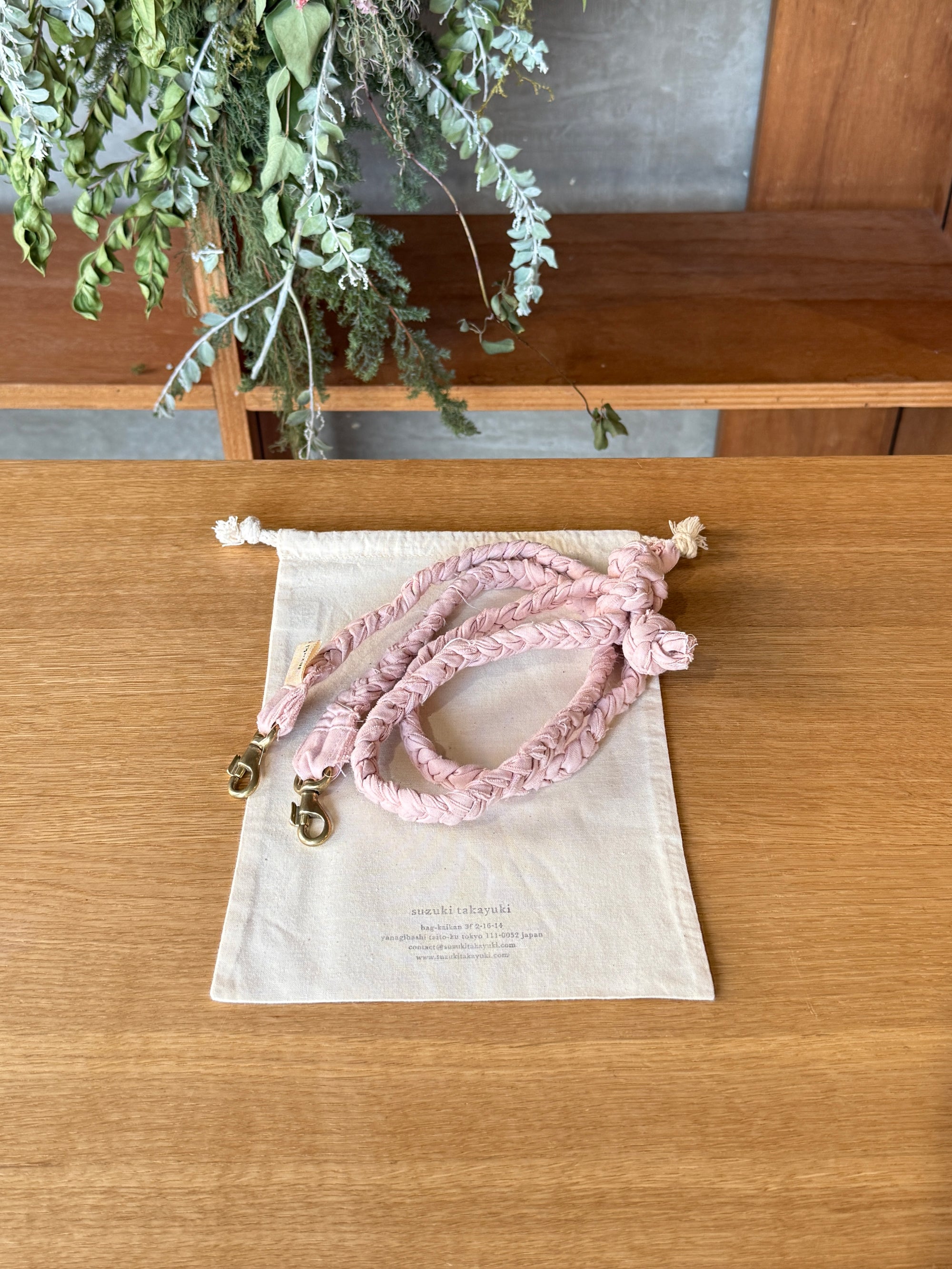 suzuki takayuki × ams, / braided shoulder strap (cloudy coral / ピンク)