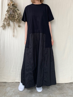 【SALE】UNIVERSAL SEVEN / クラシック天竺 レイヤード ライクOP（クロ×クロ）