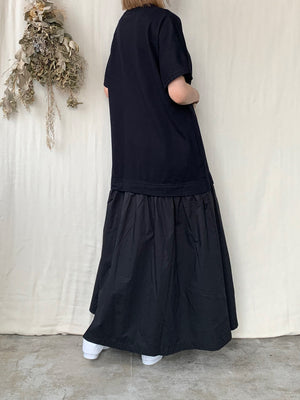 【SALE】UNIVERSAL SEVEN / クラシック天竺 レイヤード ライクOP（クロ×クロ）