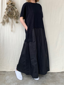 【SALE】UNIVERSAL SEVEN / クラシック天竺 レイヤード ライクOP（クロ×クロ）