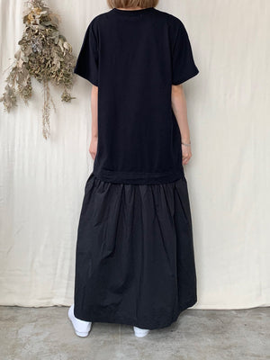 【SALE】UNIVERSAL SEVEN / クラシック天竺 レイヤード ライクOP（クロ×クロ）